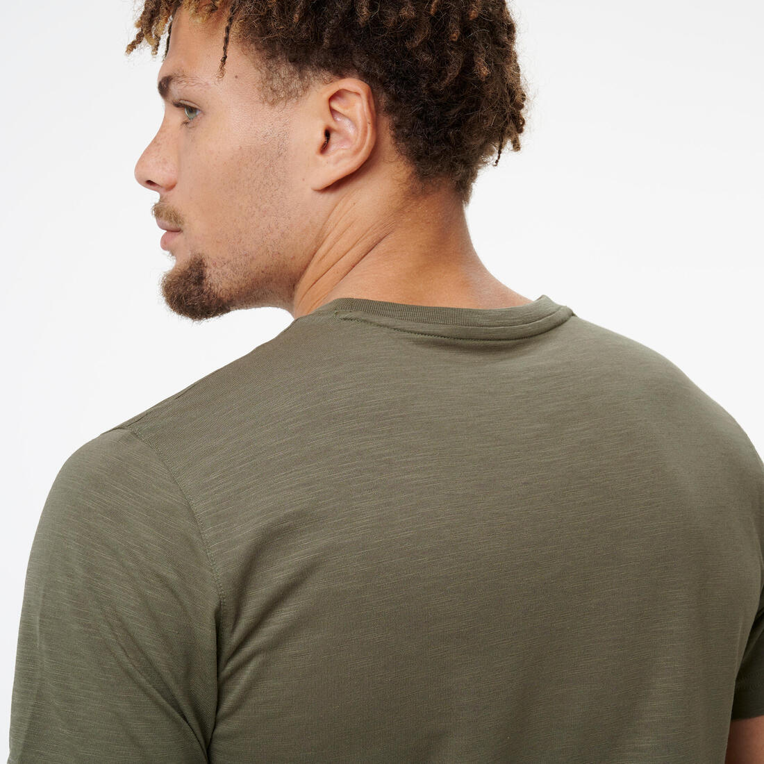 T-shirt de fitness homme, kaki