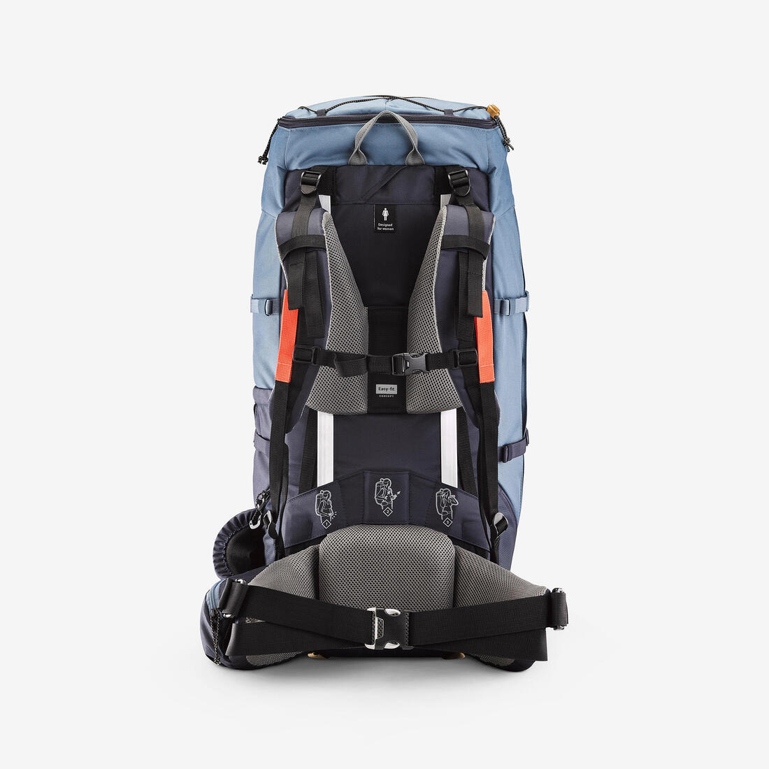 Sac à dos de trekking femme 60 l - mt100 easyfit