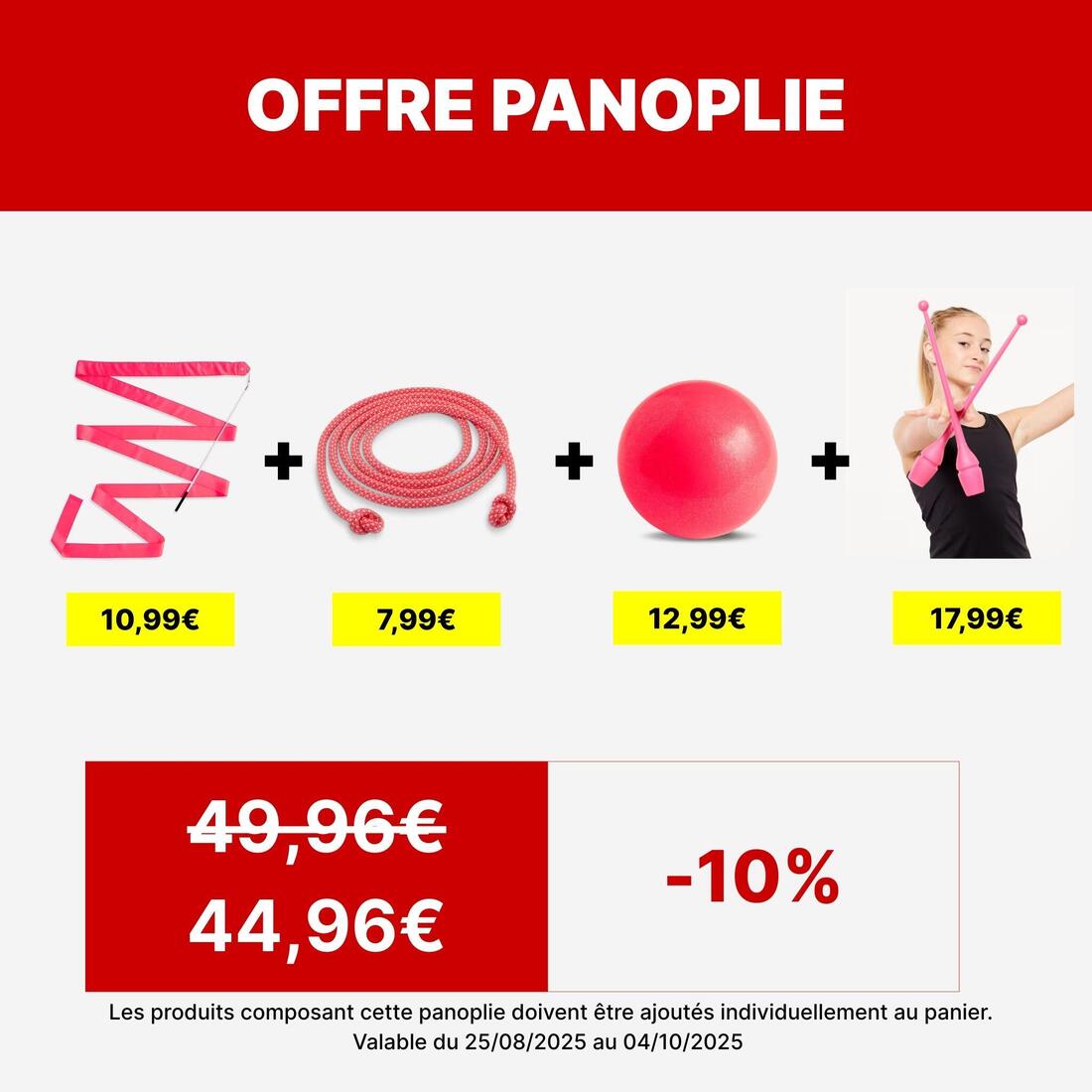 Corde de Gymnastique Rythmique (GR) de 3 mètres - rose