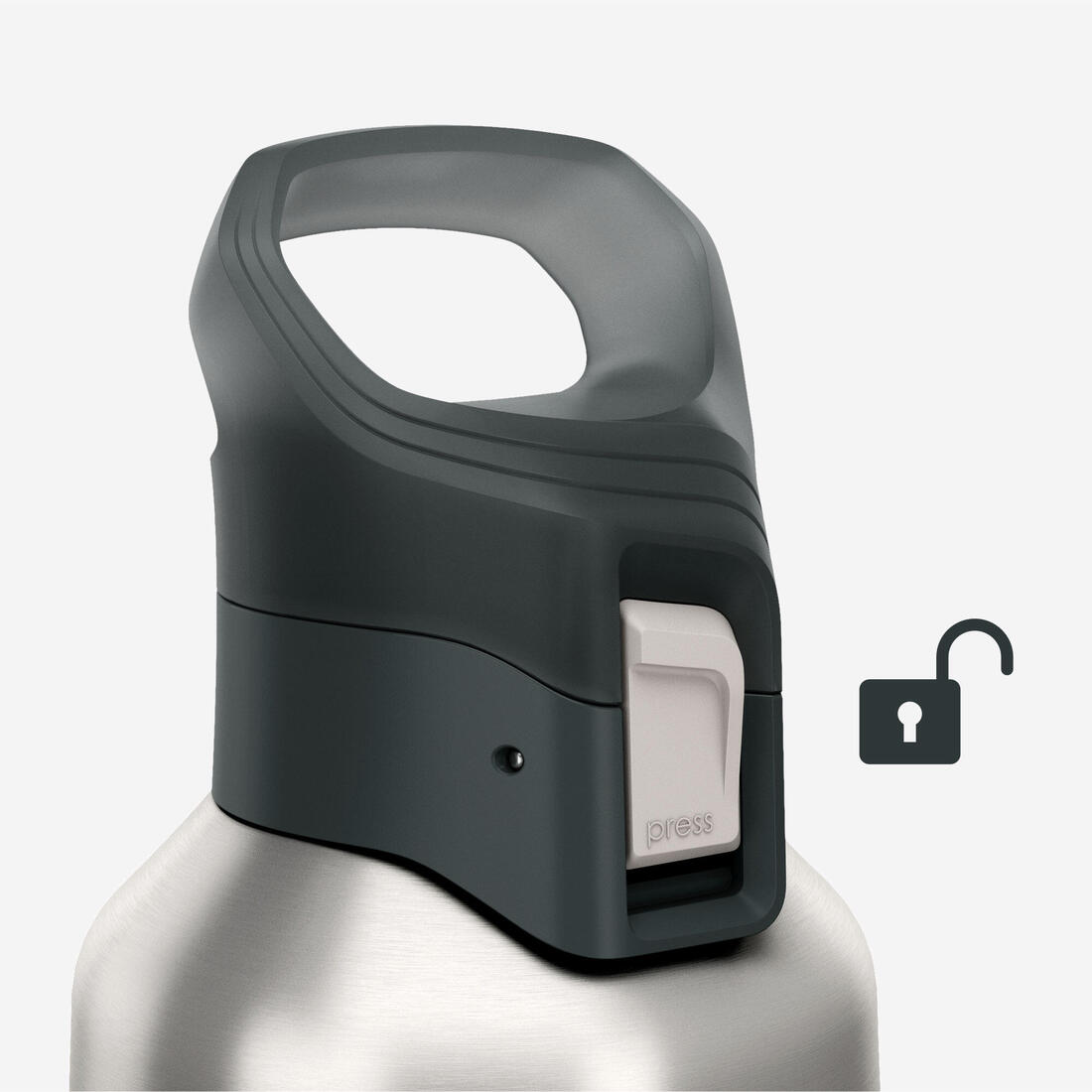 Gourde 900 isotherme inox 1L bouchon à ouverture rapide pour la randonnée - roug