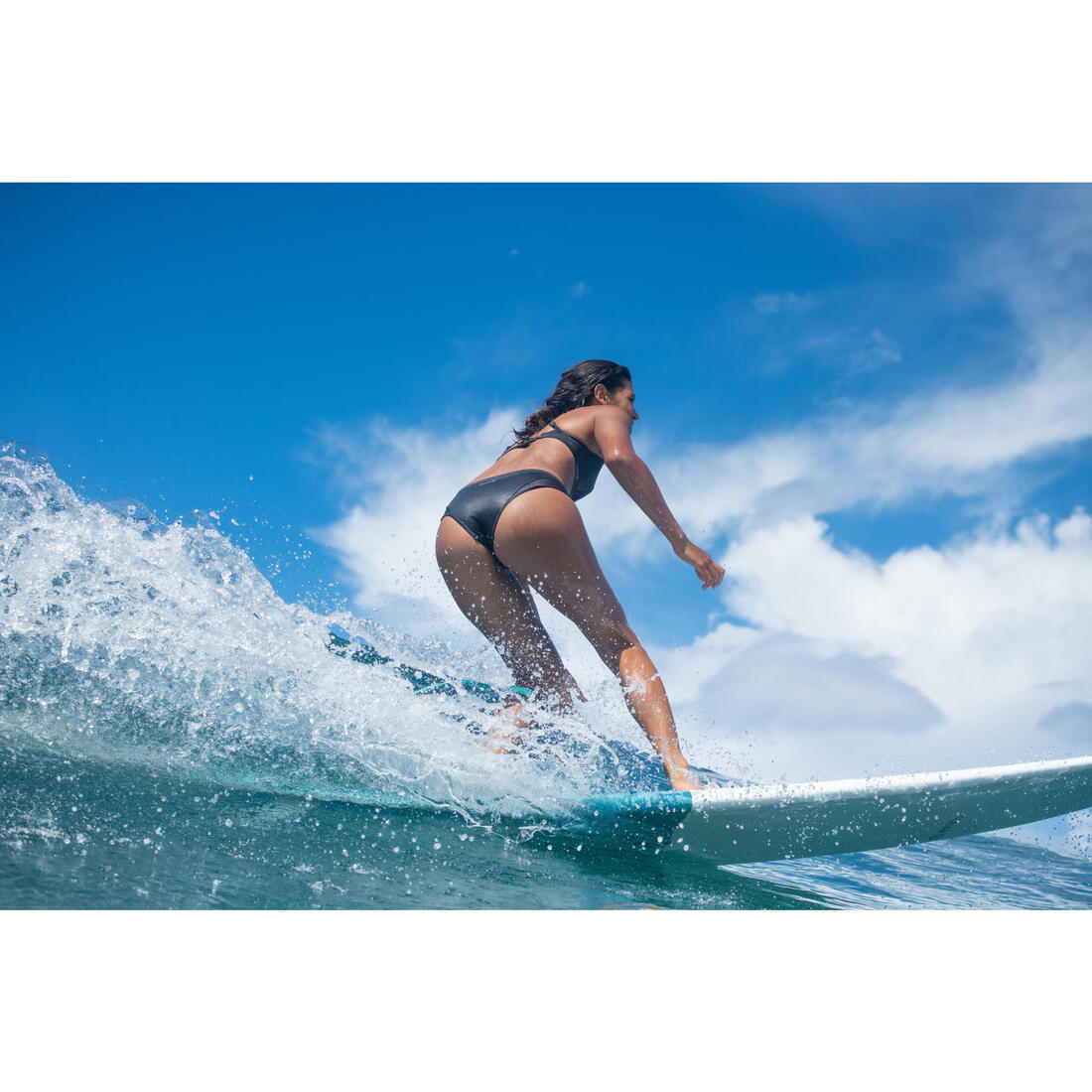 Haut de maillot de bain brassière de surf femme double réglage plat ELISE NOIRE