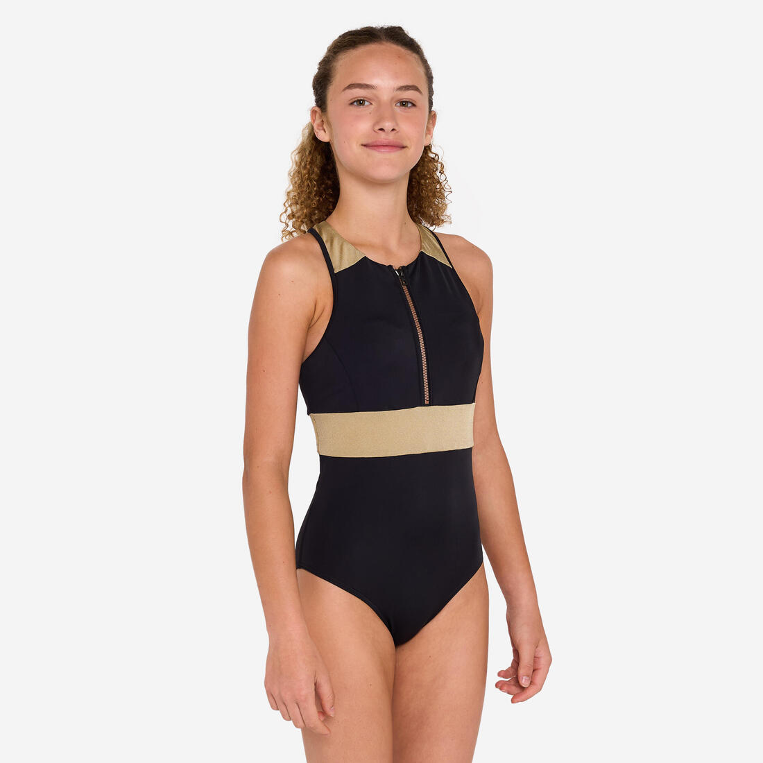 MAILLOT DE BAIN 1 PIECE CALYSTA FILLE 900 OR