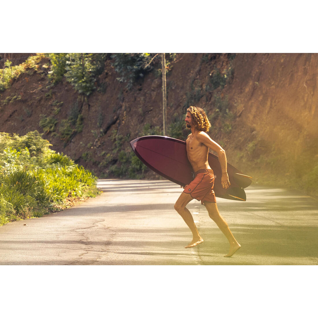 Boardshort surf short de bain surf mi-long 18" homme, 500 Marin