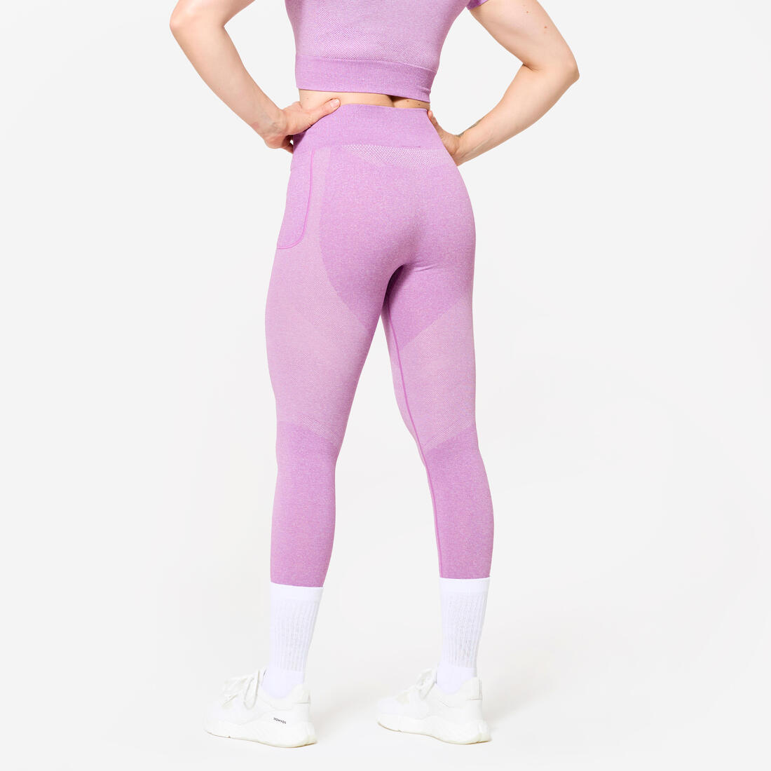 Legging de sport taille haute sans couture avec poche de téléphone femme