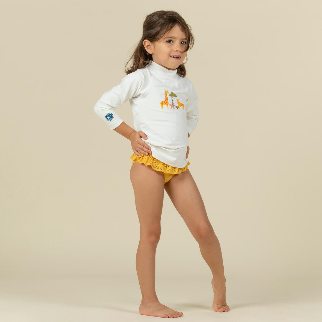 T-shirt anti uv bébé manches longues imprimé savane
