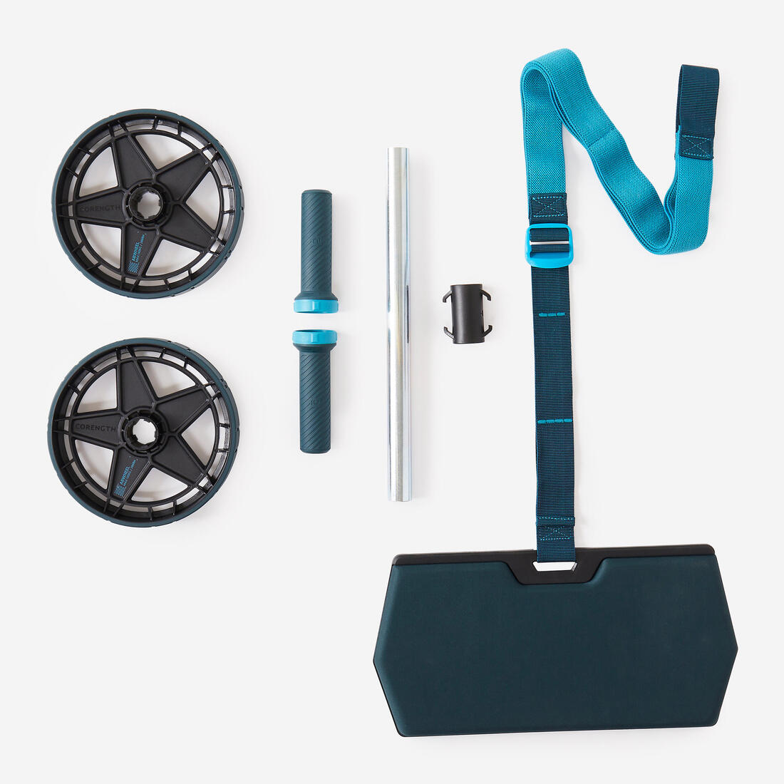 Roulette abdominale musculation avec ou sans élastique de guidage - ab wheel evo