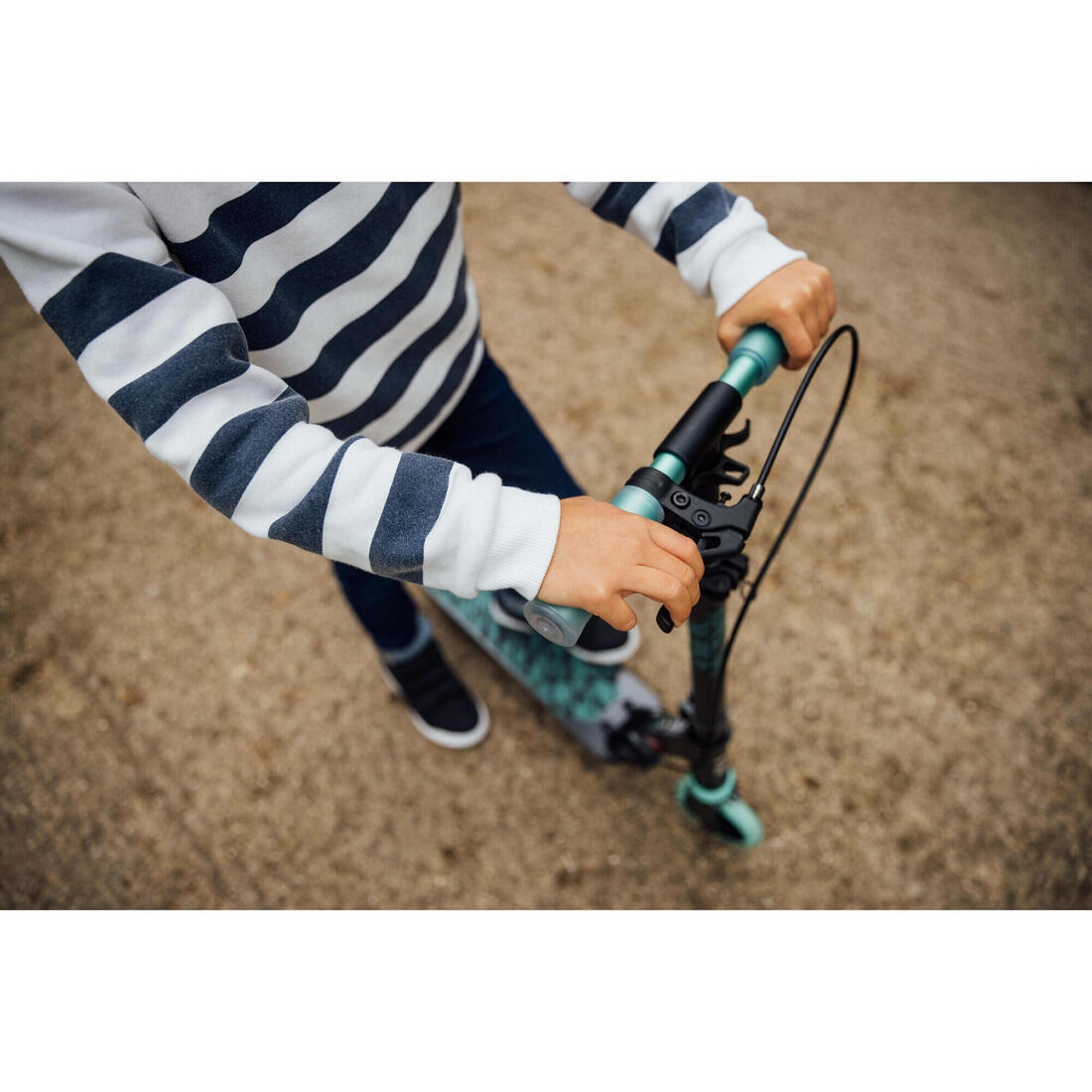 Trottinette enfant mid5 avec frein au guidon et suspension violette