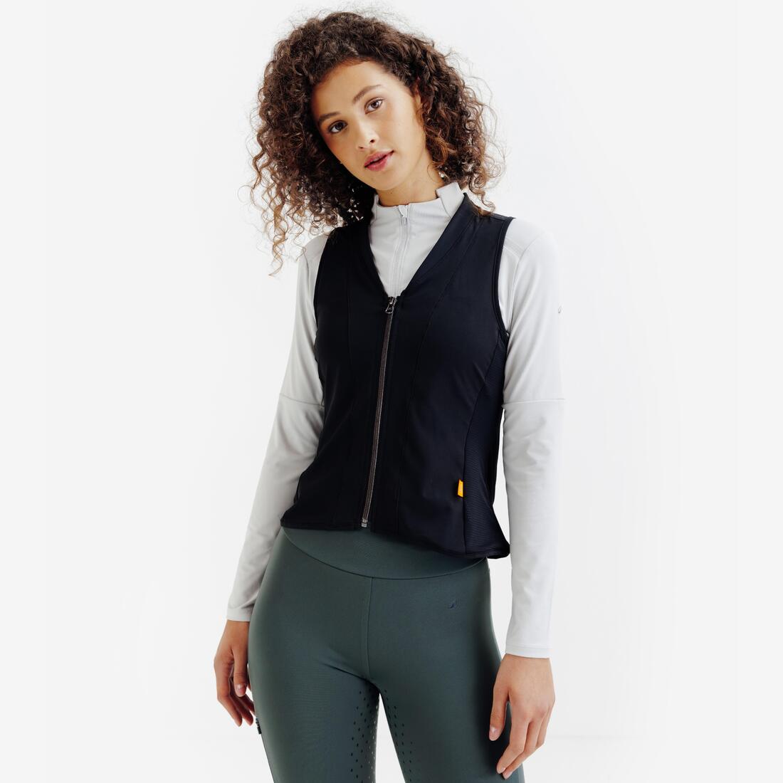 Dorsale d'équitation Souple 500 Adulte Noir D3O®