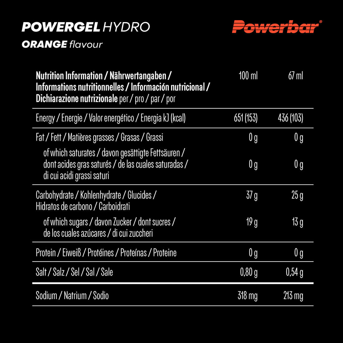 Gel énergétique HYDROGEL orange 67ml