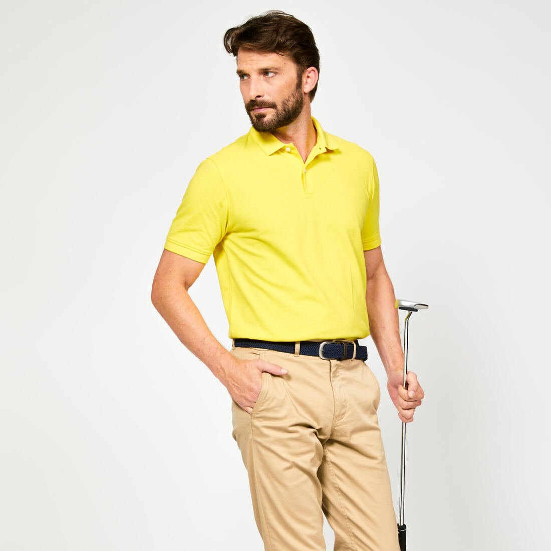Polo de golf en coton polyester manches courtes homme, MW500