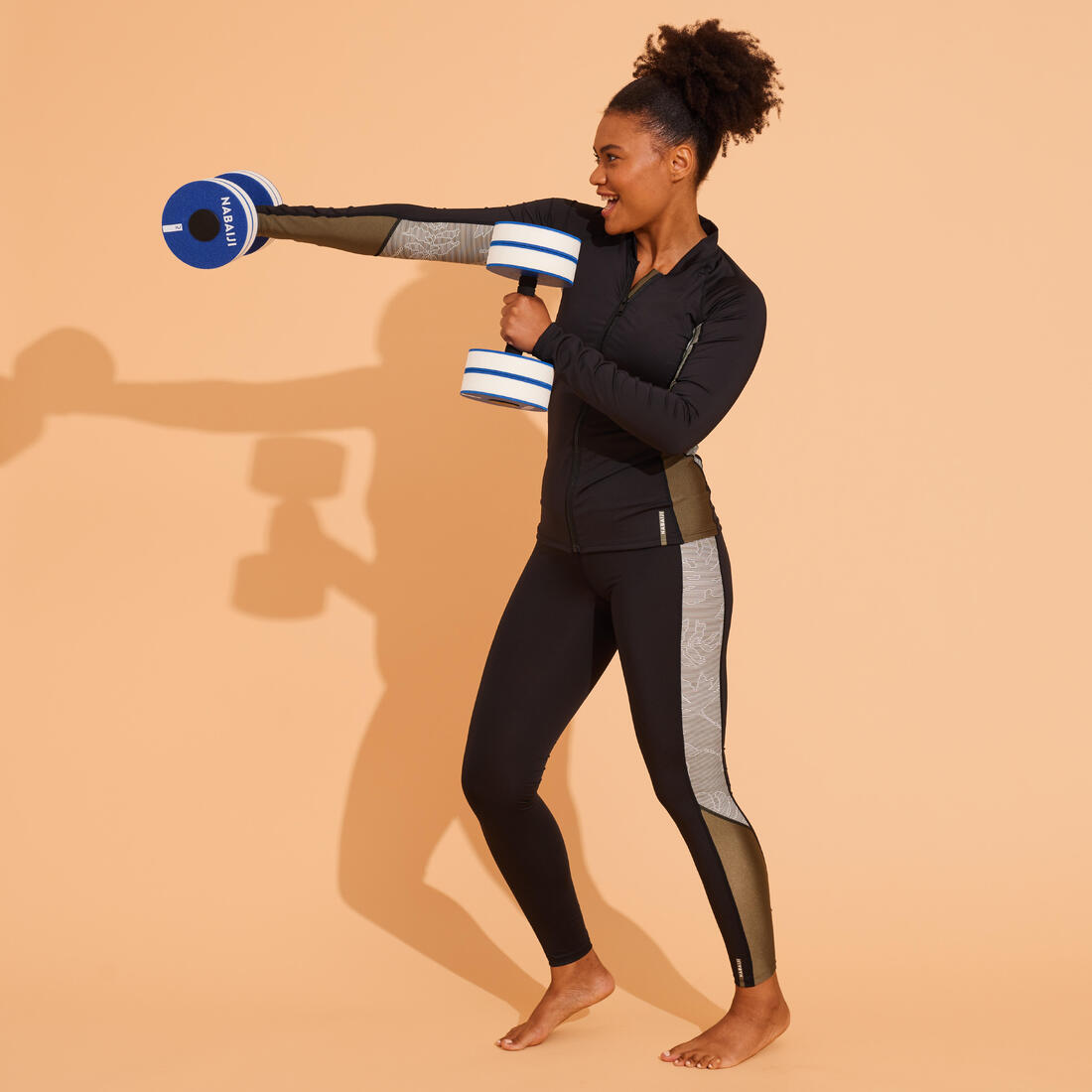 Tee shirt zippé manches longes femme aquagym aquabike lia