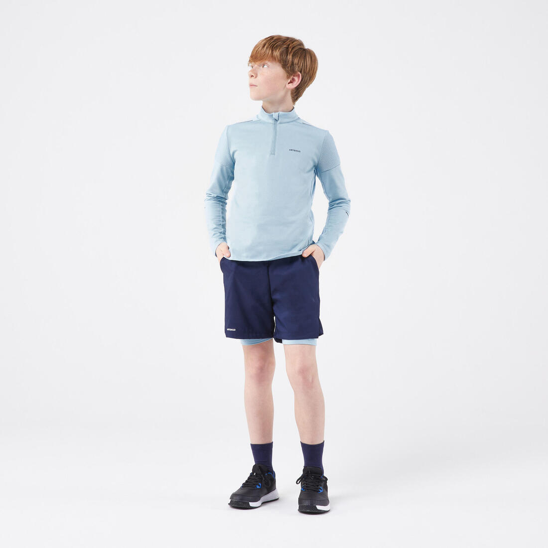 T-shirt Tennis Manches Longues Junior 1/2 Zip Thermic - TTS ML TH