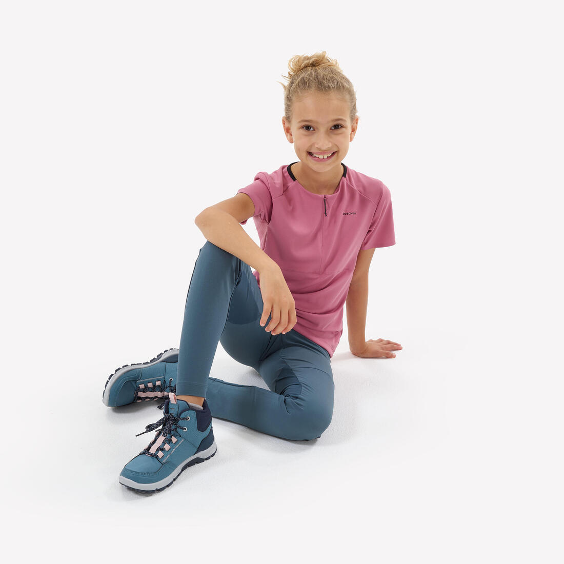 Legging de randonnée enfant, MH500 7-15 ans bleu