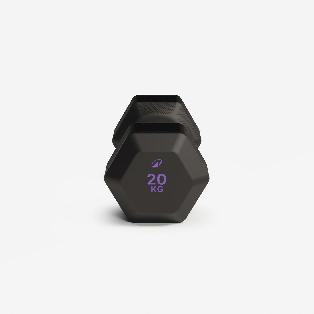 Haltère de crosstraining et musculation Dumbbell hexagonale 20 kg, noir