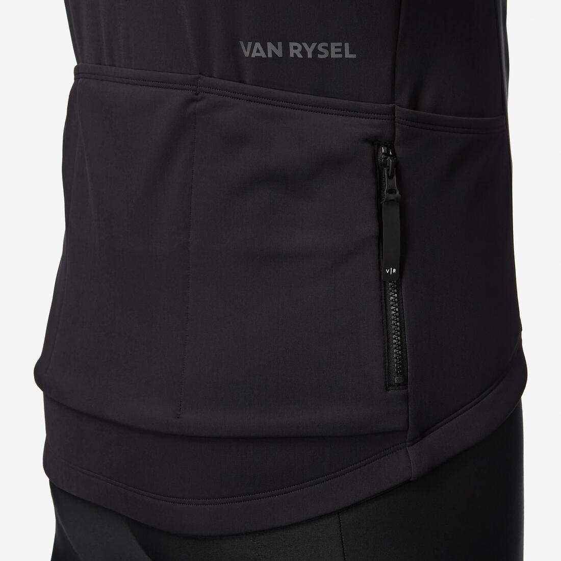 Maillot de vélo de route manches longues mi-saison homme, noir EDR