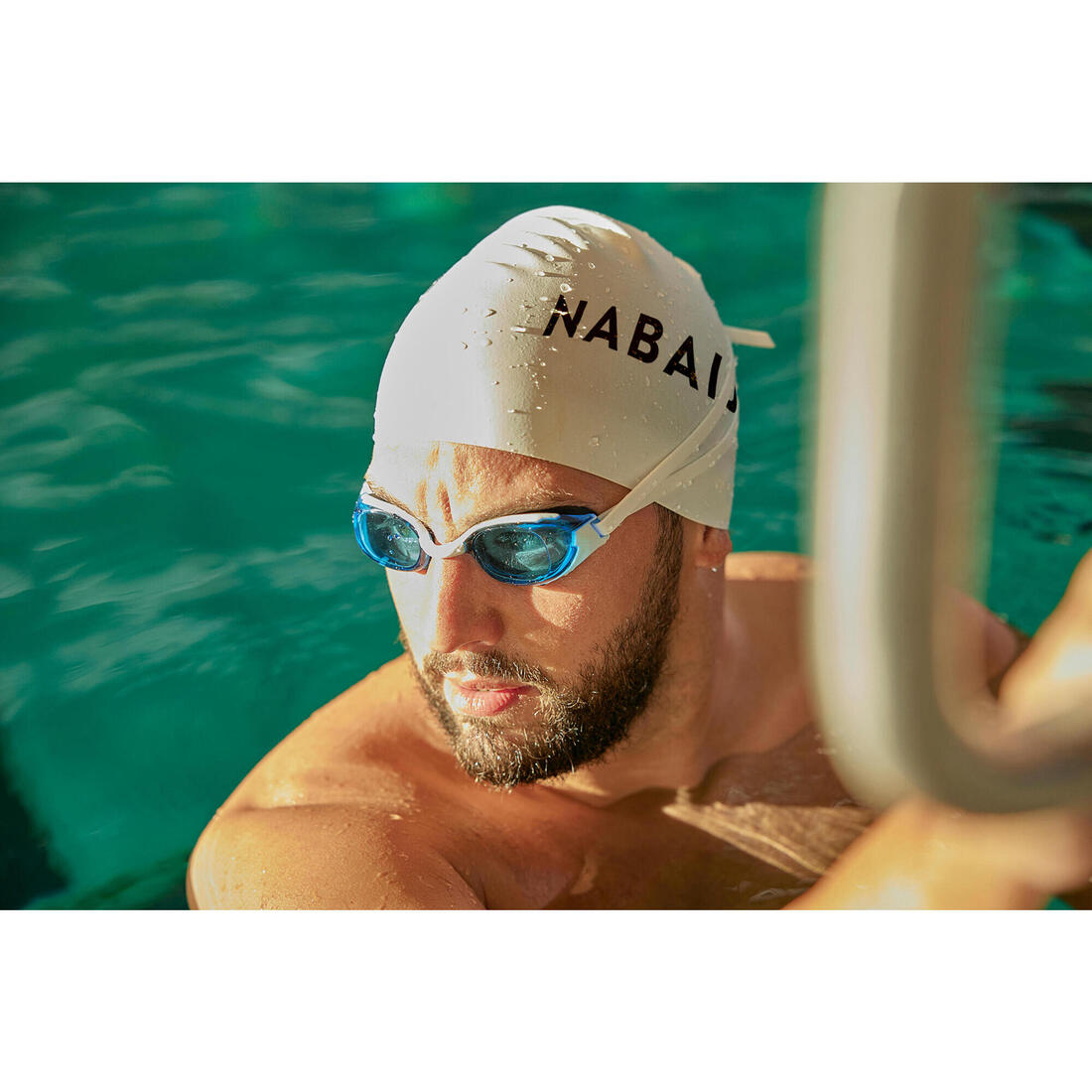 Lunettes de natation Taille Unique - Bfit blanches verres miroirs