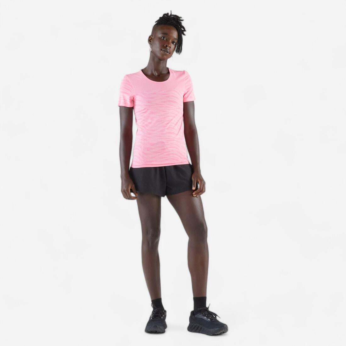 T-shirt running & trail sans couture femme - kiprun run 500 confort