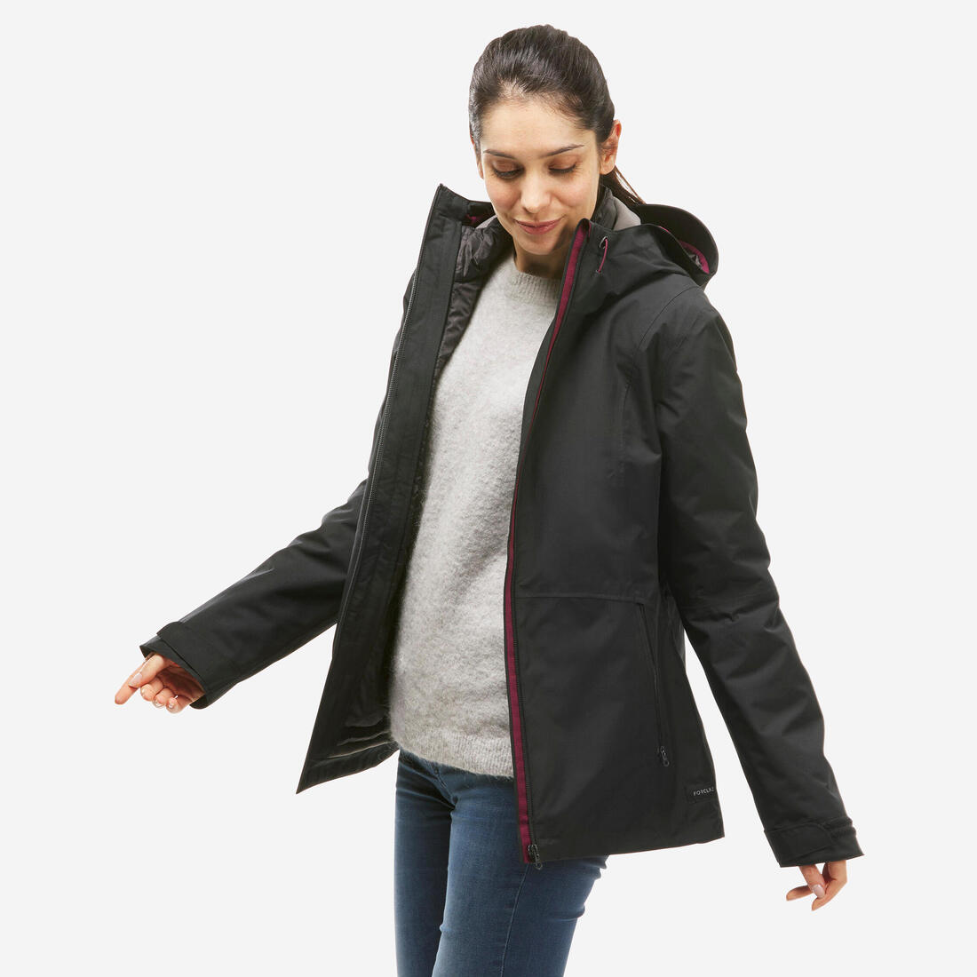 Veste 3en1 de randonnée hiver -8° femme, MH500 3en1