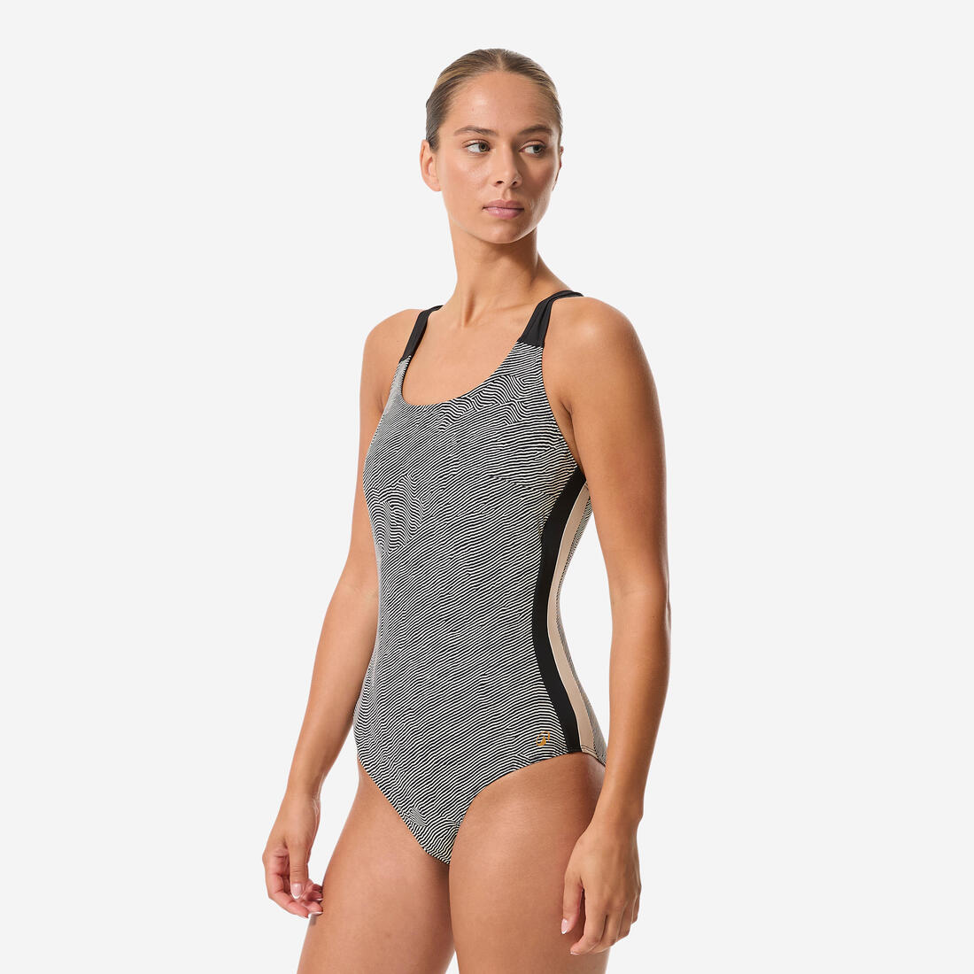 Maillot de bain 1 pièce aquagym aquabike femme, Sofi sono beige