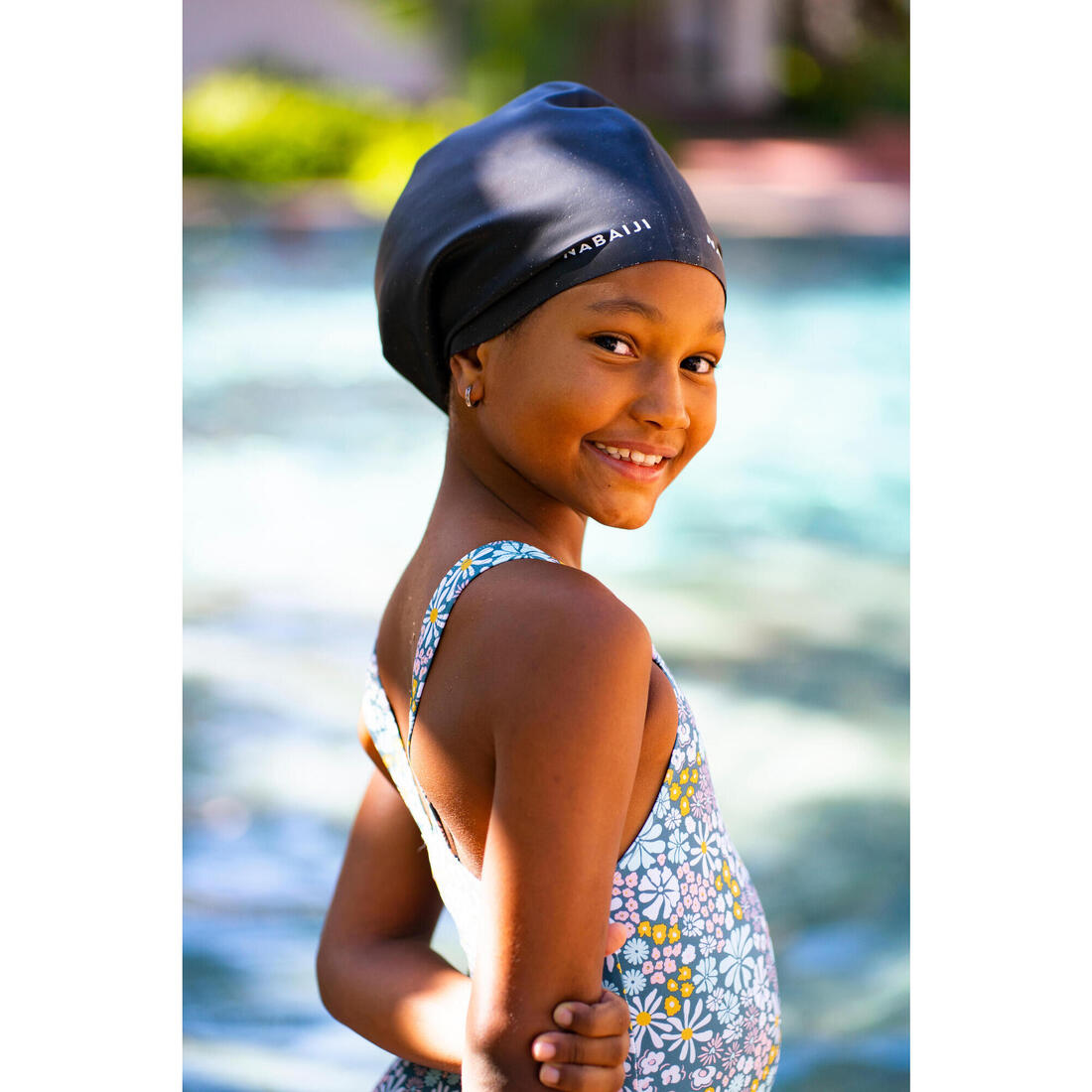 Bonnet de bain silicone pour cheveux volumineux taille unique