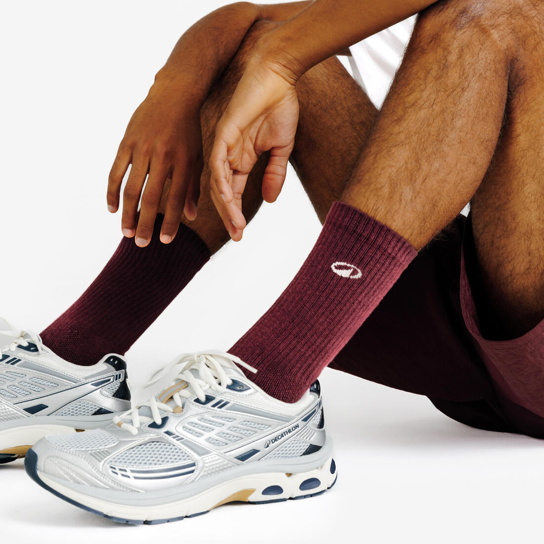 Chaussettes mi-mollet, Elementals, bordeaux rose et, lot de 3