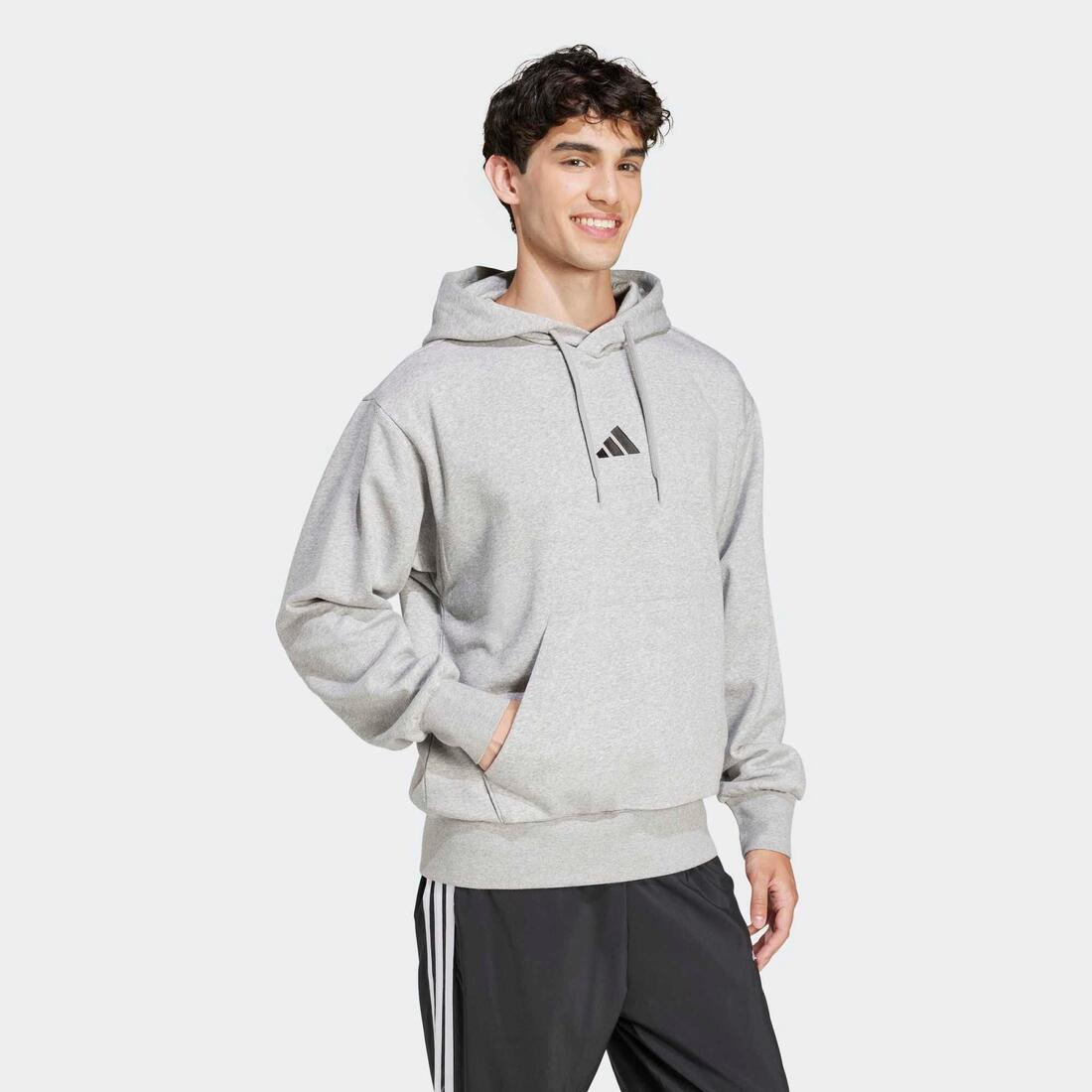 SWEAT CAPUCHE COTON HOMME, GRIS