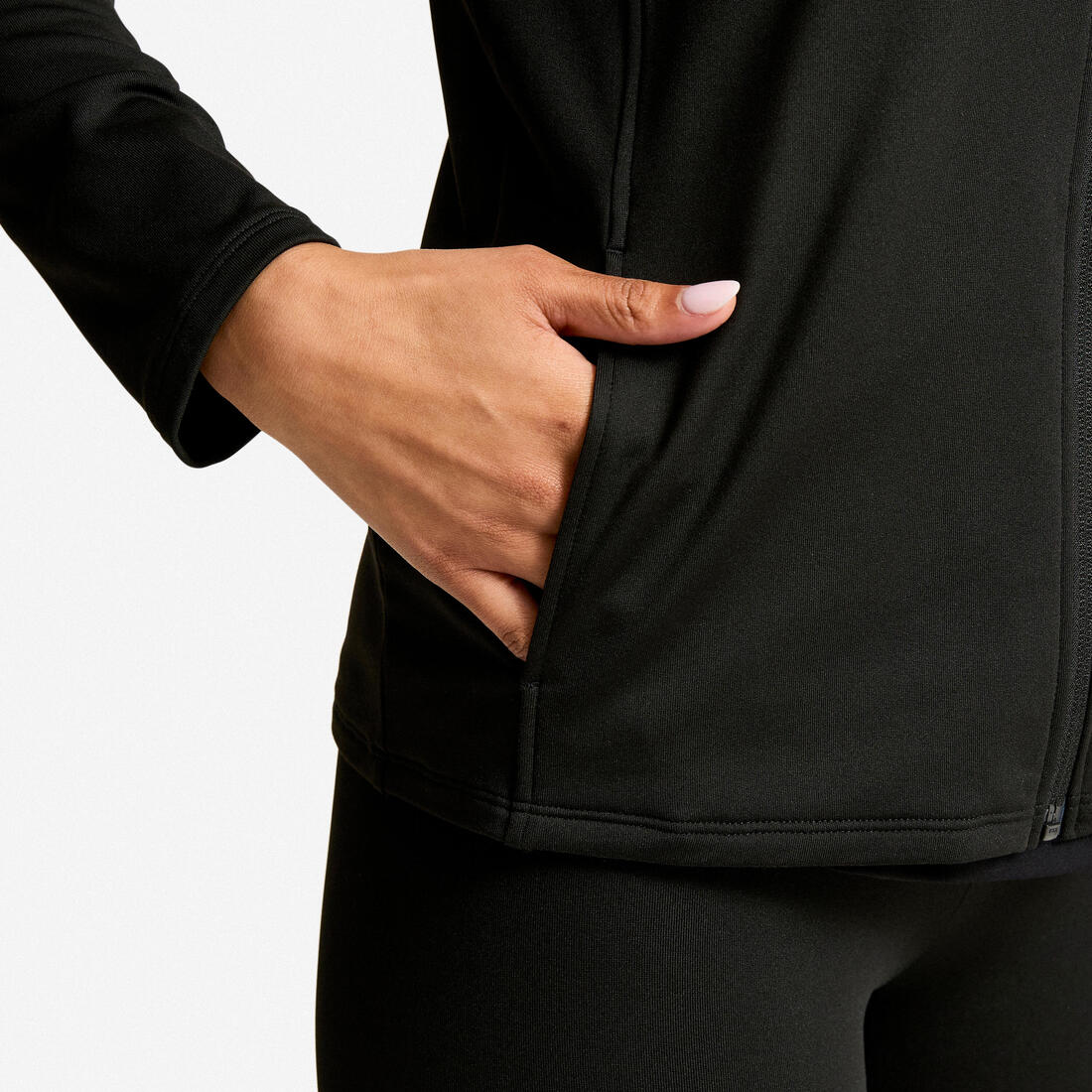 Veste de sport polaire femme, noir