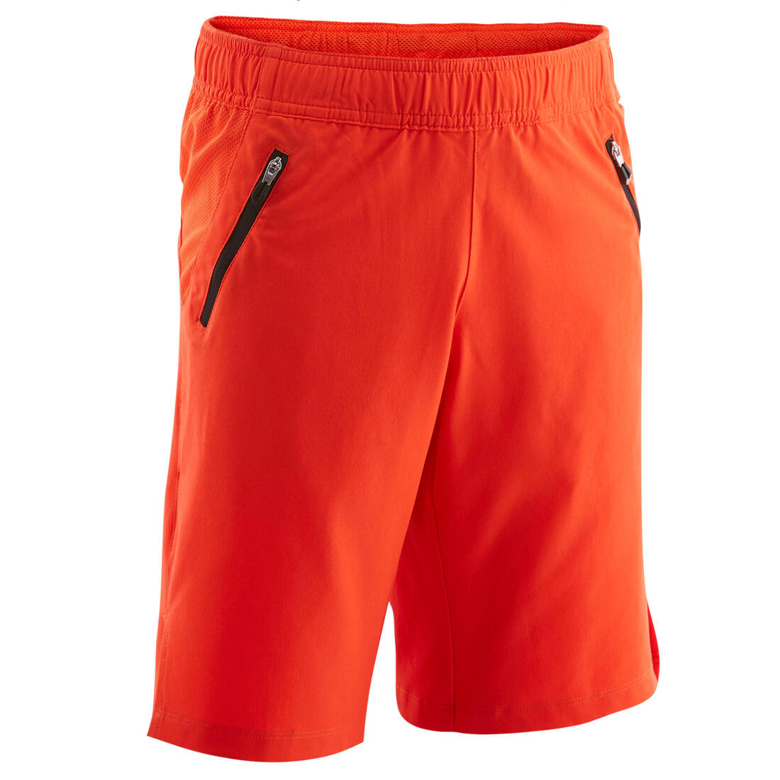 Short garçon synthétique respirant - W500 marine – tomate vif