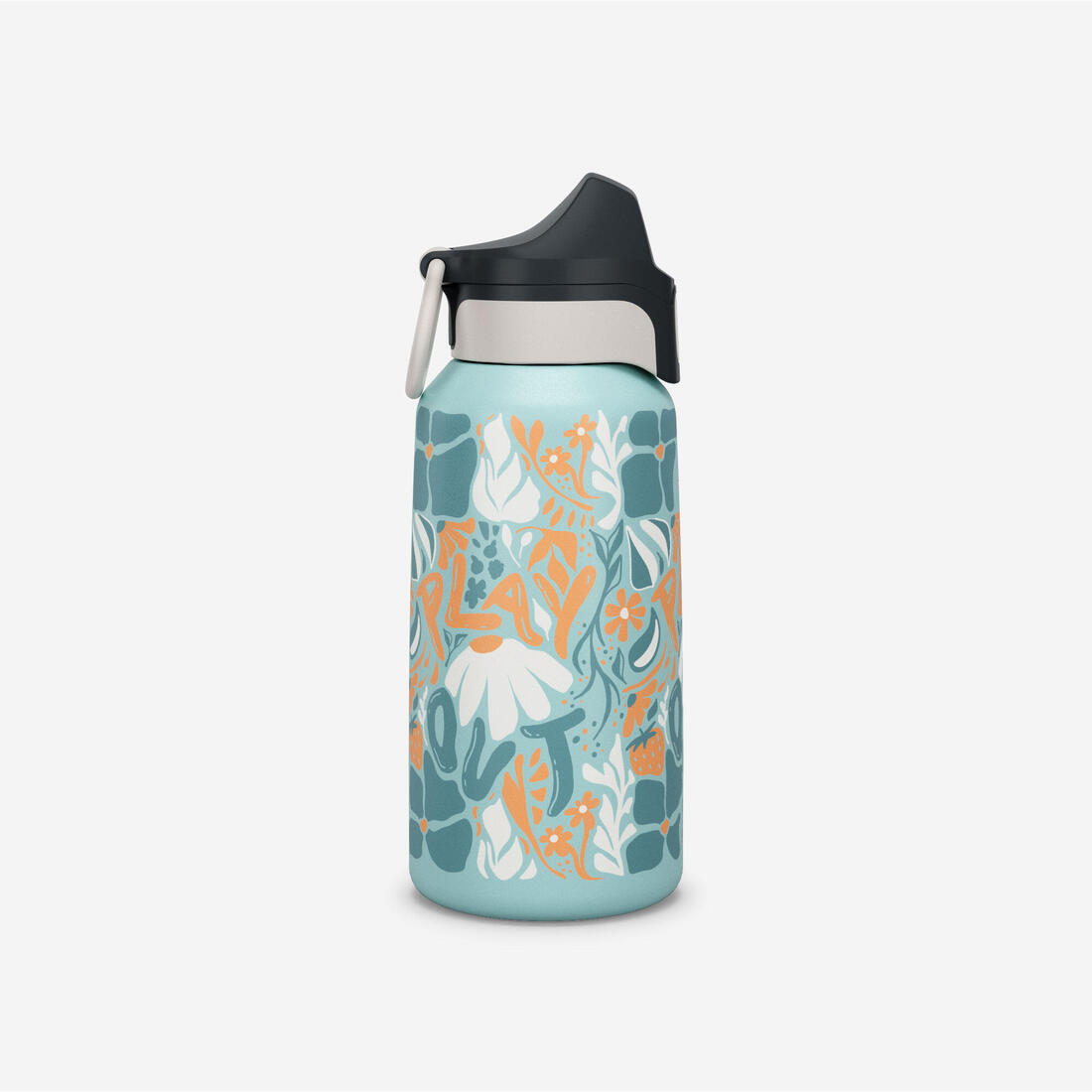 Gourde inox enfant 0,6L avec bouchon instantané, composée à 75% d'acier recyclé
