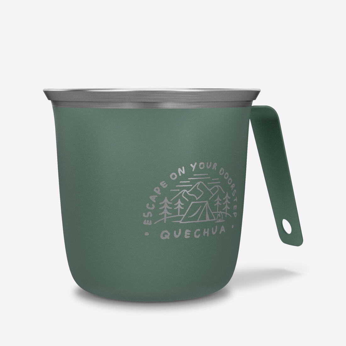 Tasse 500 acier inoxydable 0,3L, pour le camping et la randonnée - Verte.