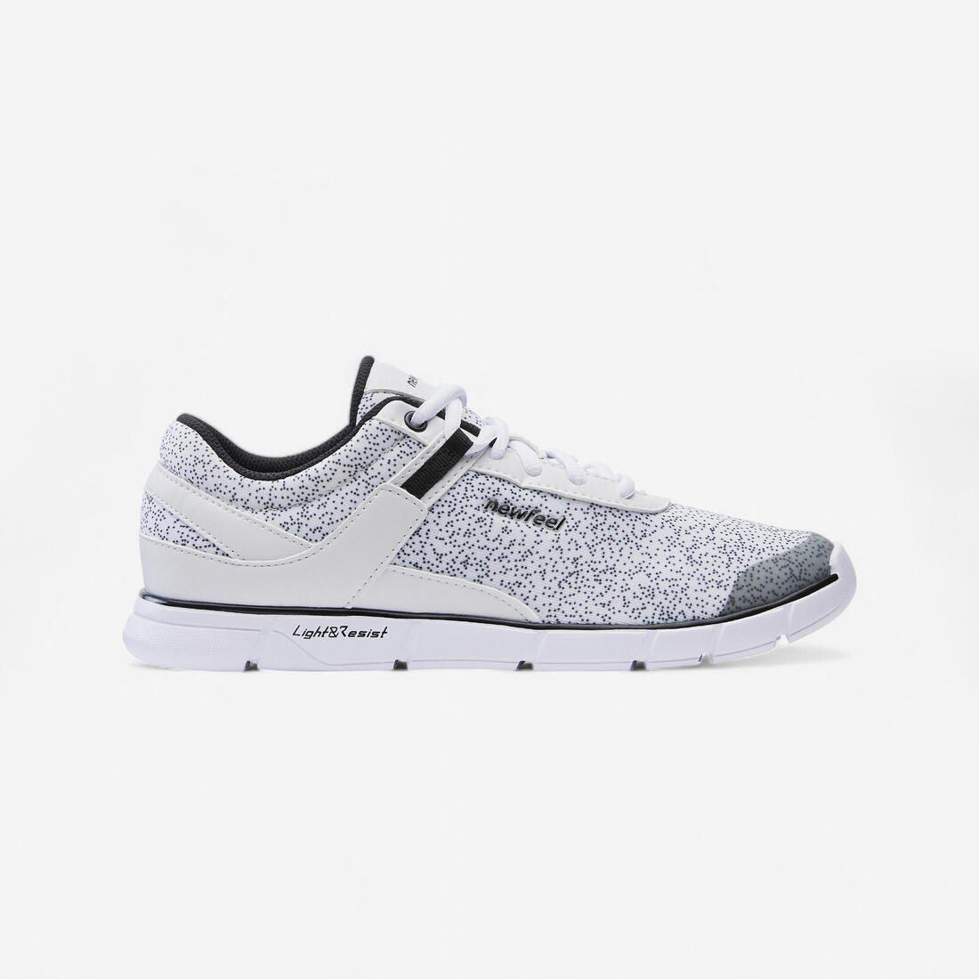 Chaussures marche urbaine femme Soft 540 blanc moucheté – gris fonce