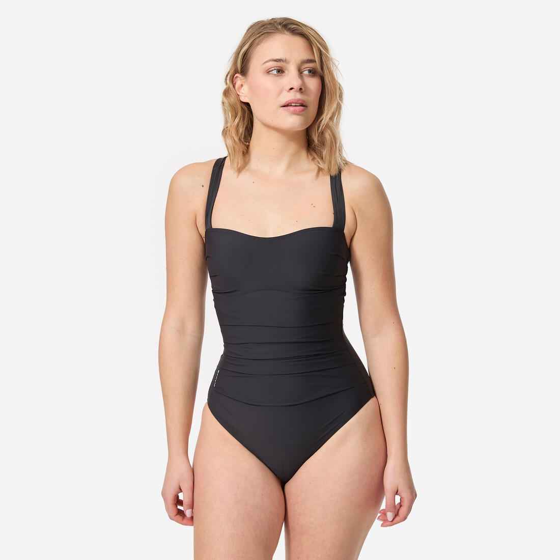 Maillot de bain 1 pièce femme gainant à effet ventre plat DORA NOIR