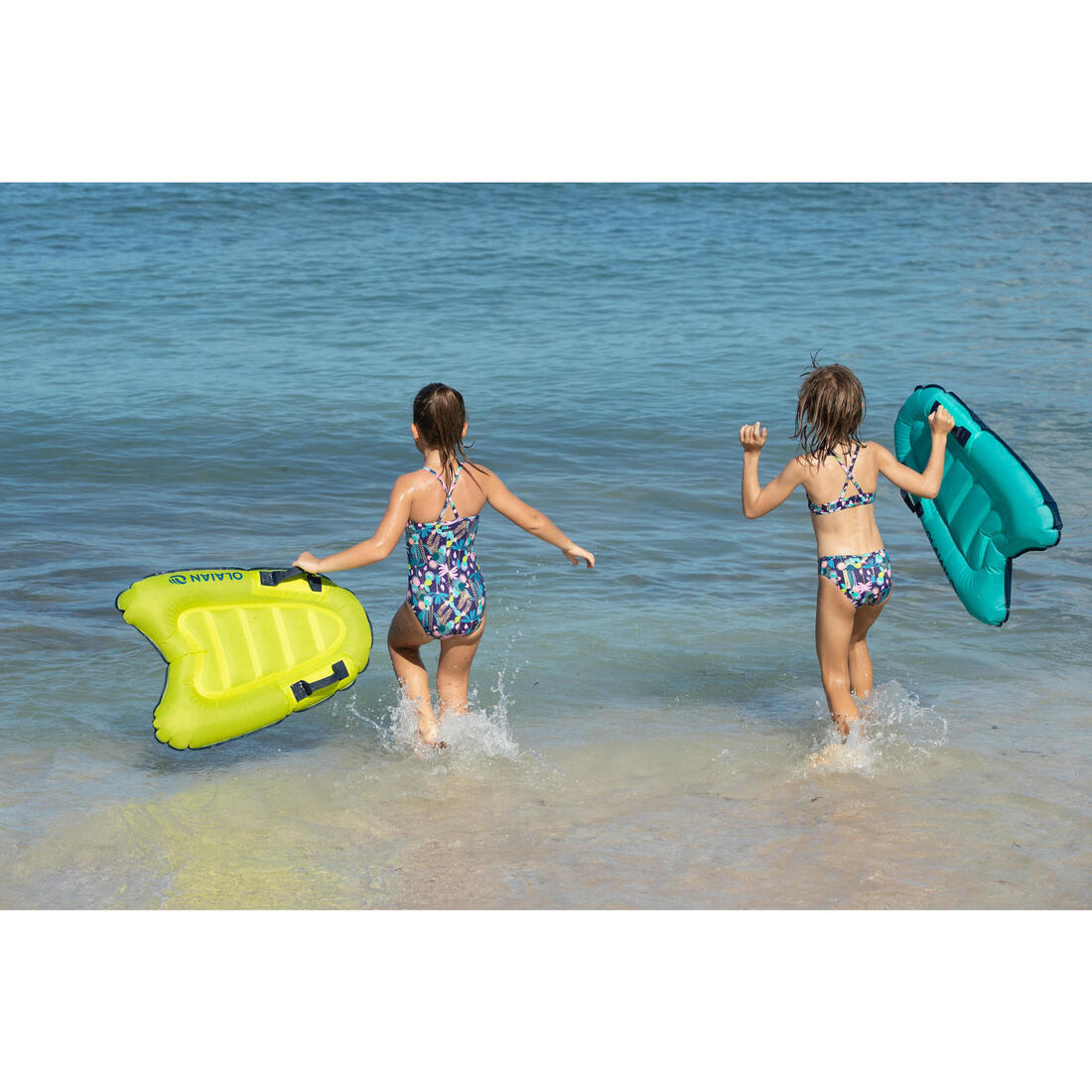 Maillot 2 pièces fleuri surf bretelles croisées fille