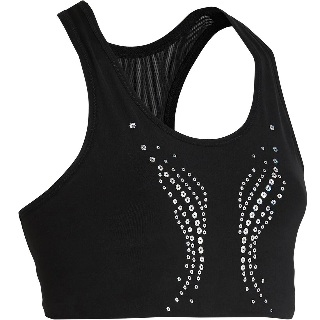 Brassiere gym noire fille 500