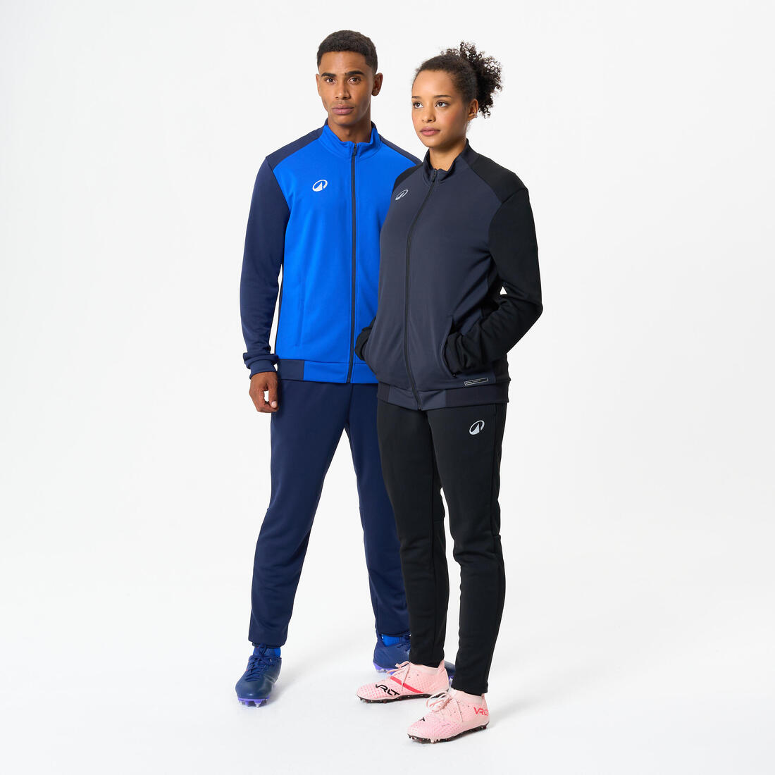 Veste de football d'entrainement ESSENTIELLE  noire et grise