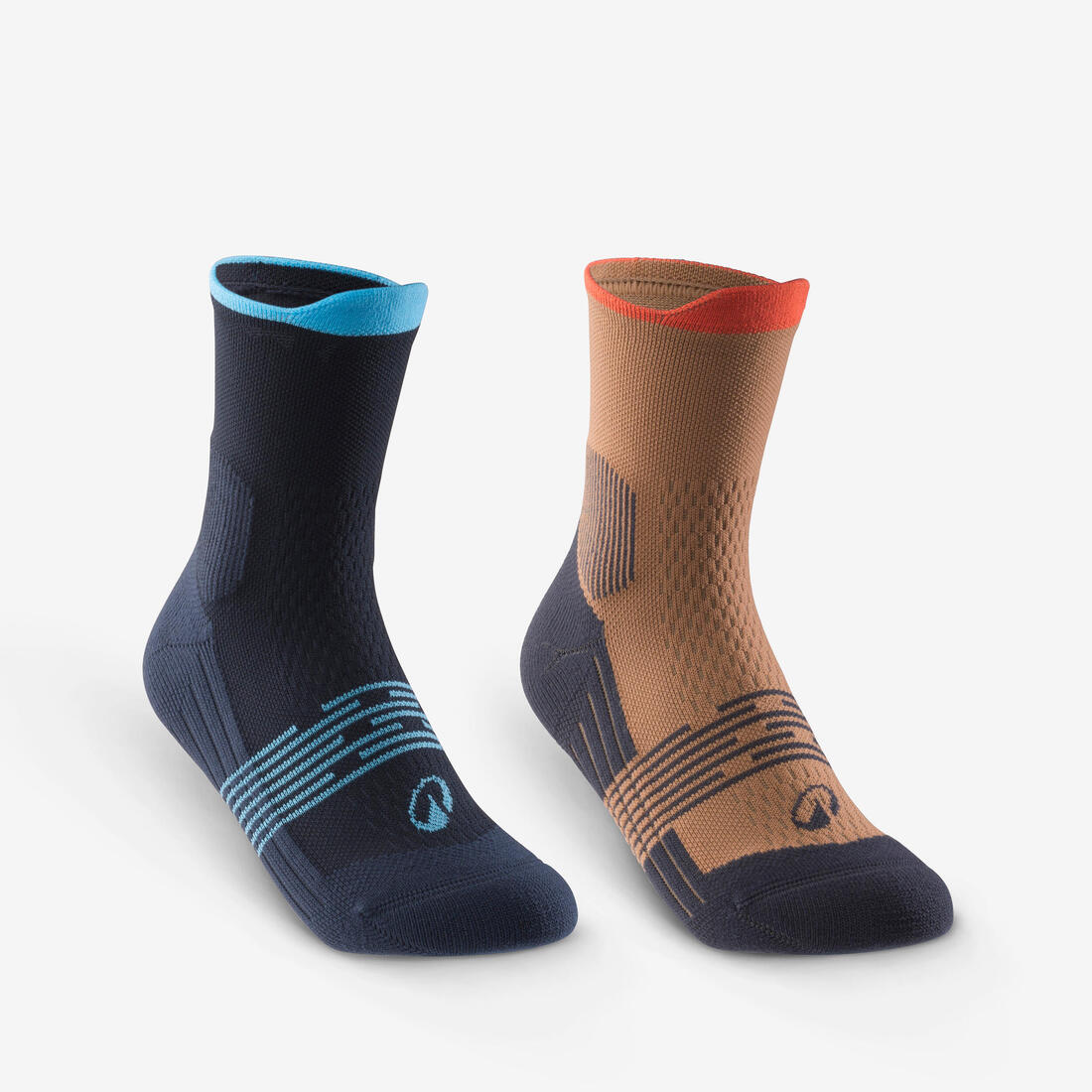 Chaussettes de randonnée mid (2 paires) 27 au 38 enfant, Hike 500