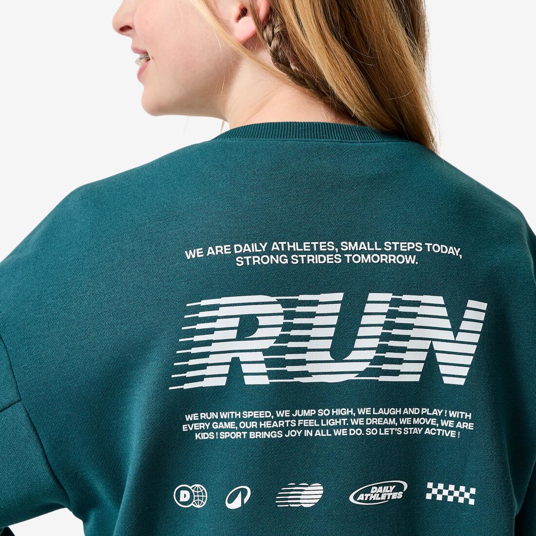 Sweat col rond imprimé en molleton chaud enfant