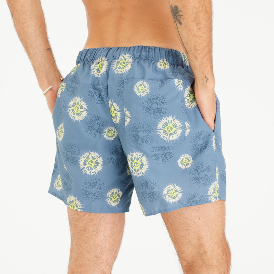 Boardshort surf 100 15" POPSTRIPE BLUE