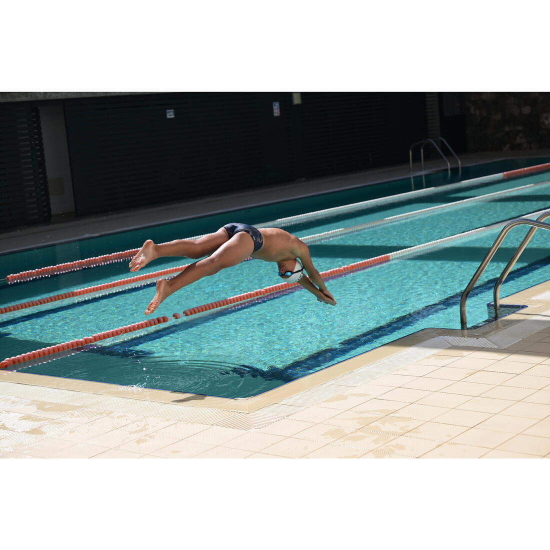 MAILLOT DE BAIN NATATION 900 SLIP  BANDEAU LINES