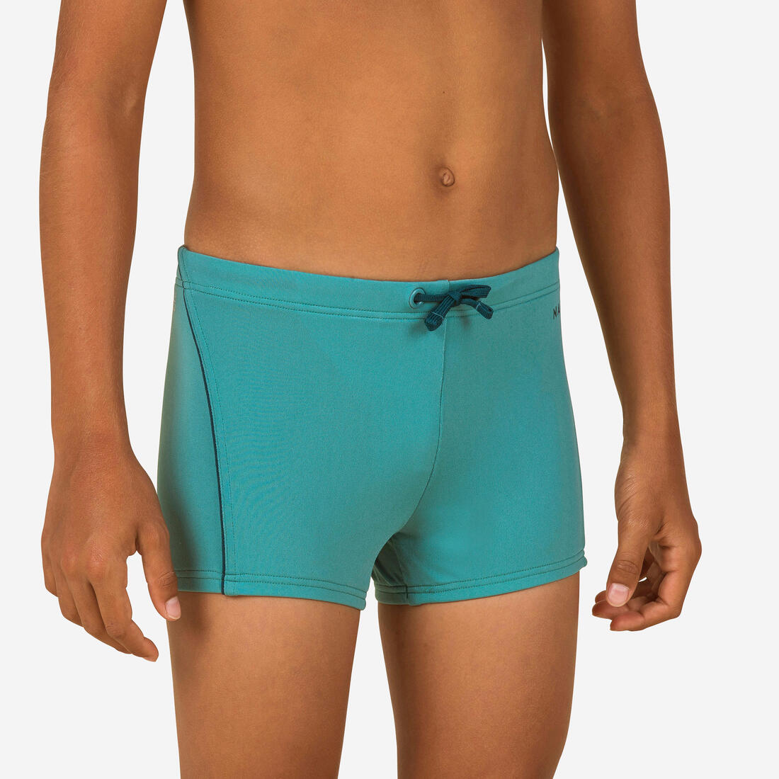 Maillot boxer de bain natation Garçon - 100  plus – bleu gris
