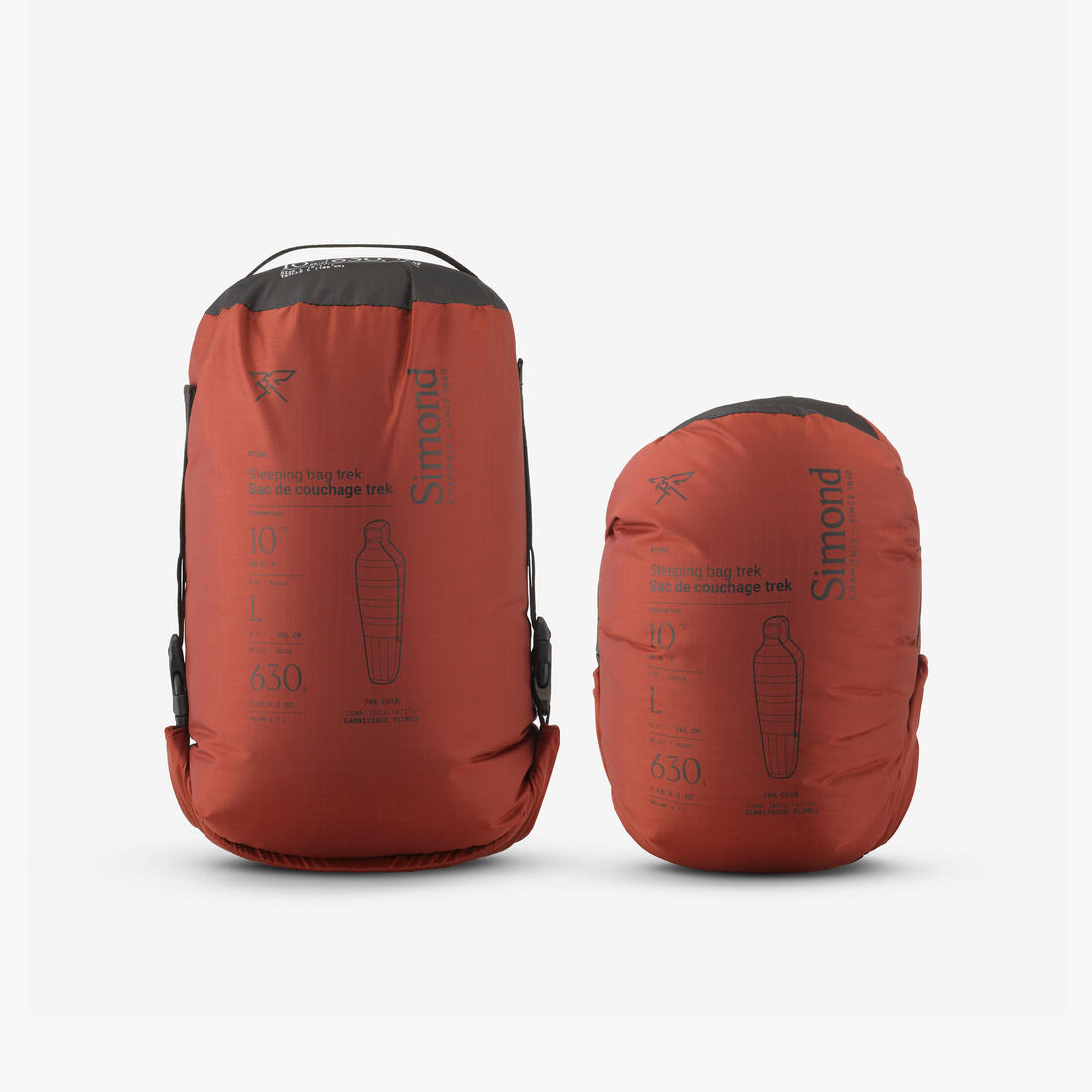 Sac de couchage de trekking 10°C en duvet, léger et compact, MT900