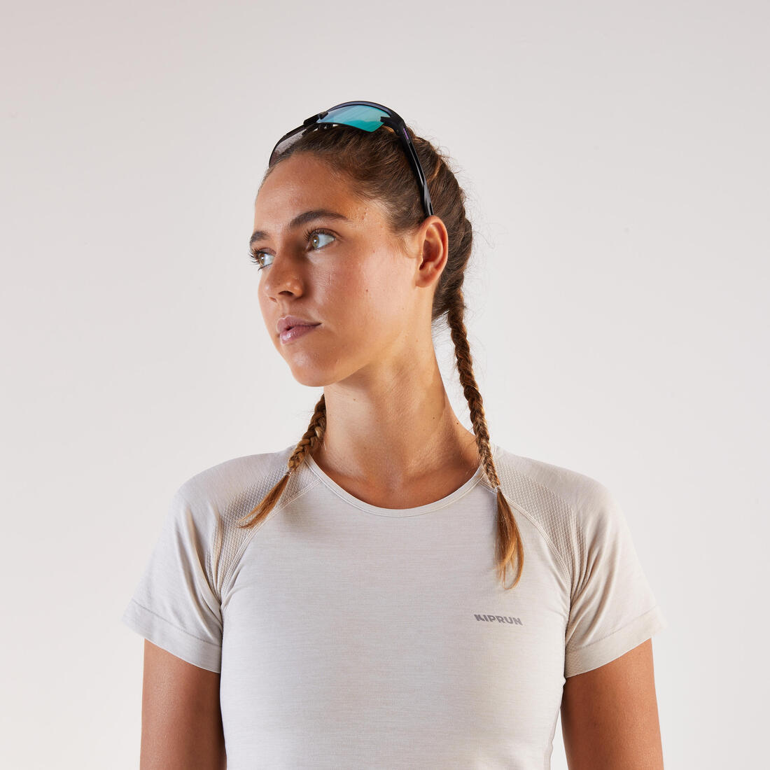 T-shirt running & trail sans couture femme - kiprun run 500 confort slim