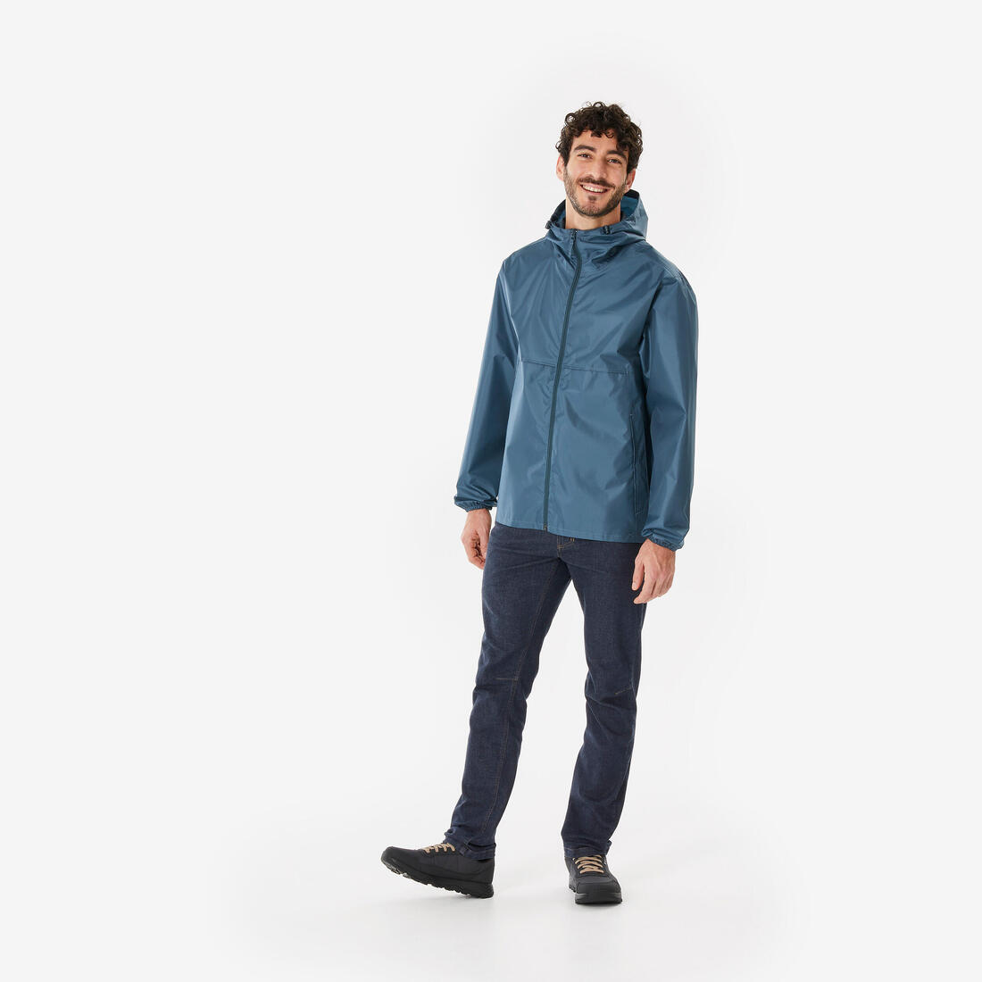 Veste de randonnée coupe-vent imperméable homme, Raincut Full Zip