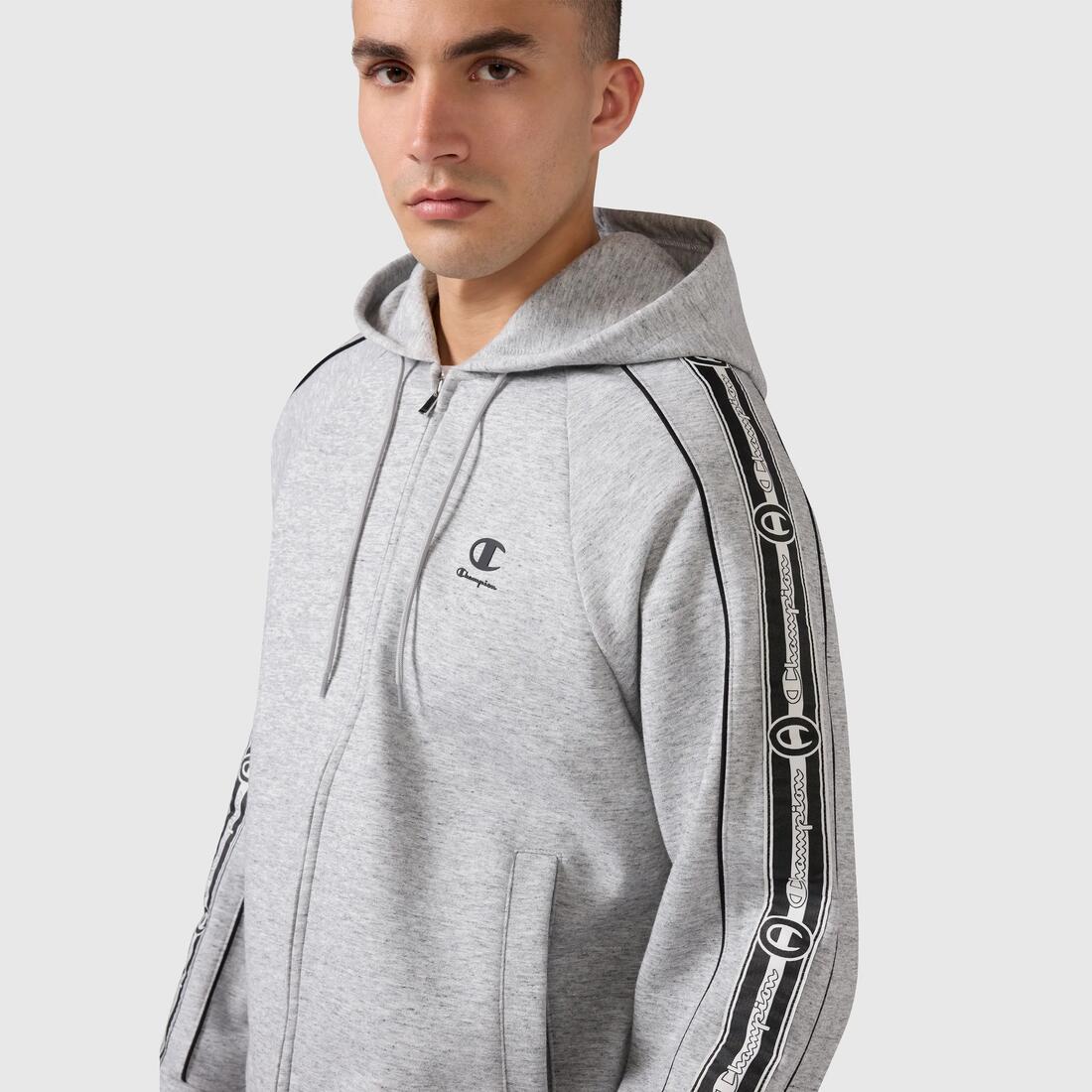 Sweat à capuche zippé homme, Champion, gris