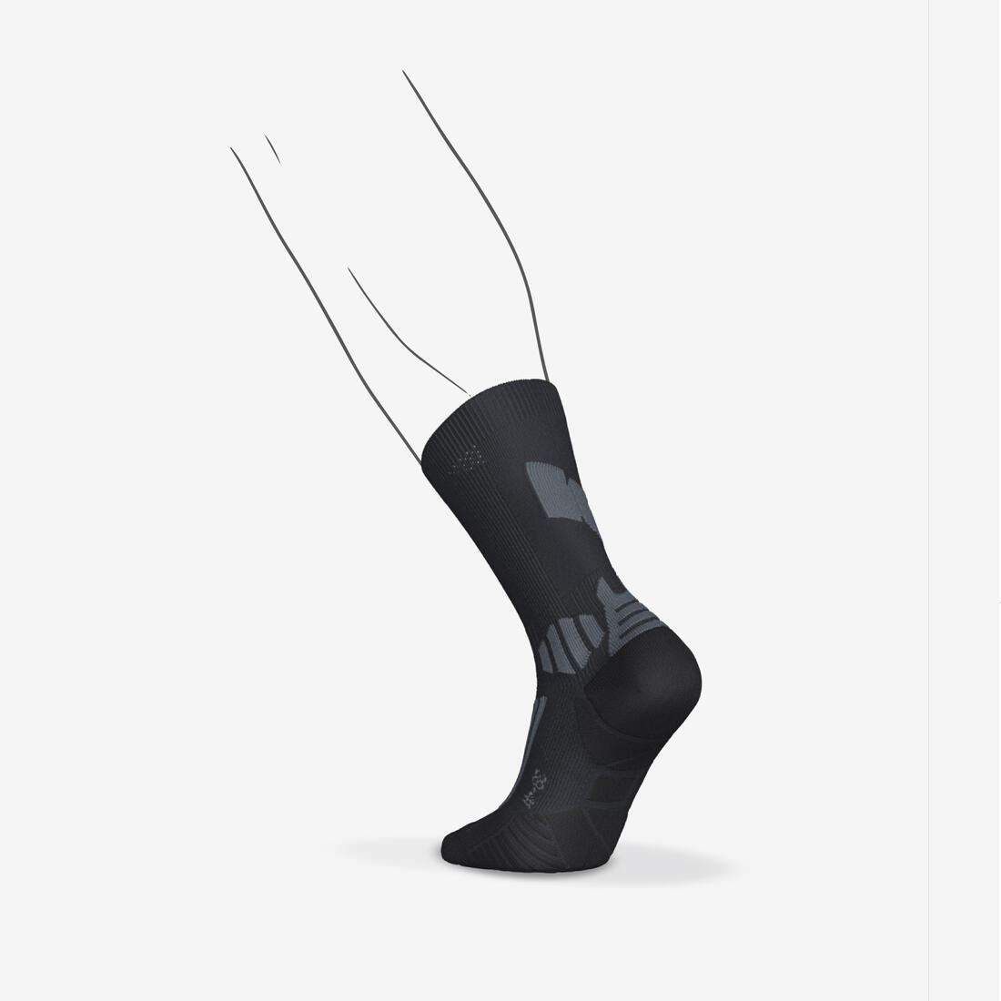 Chaussettes de trail running Kiprun 900 X noir