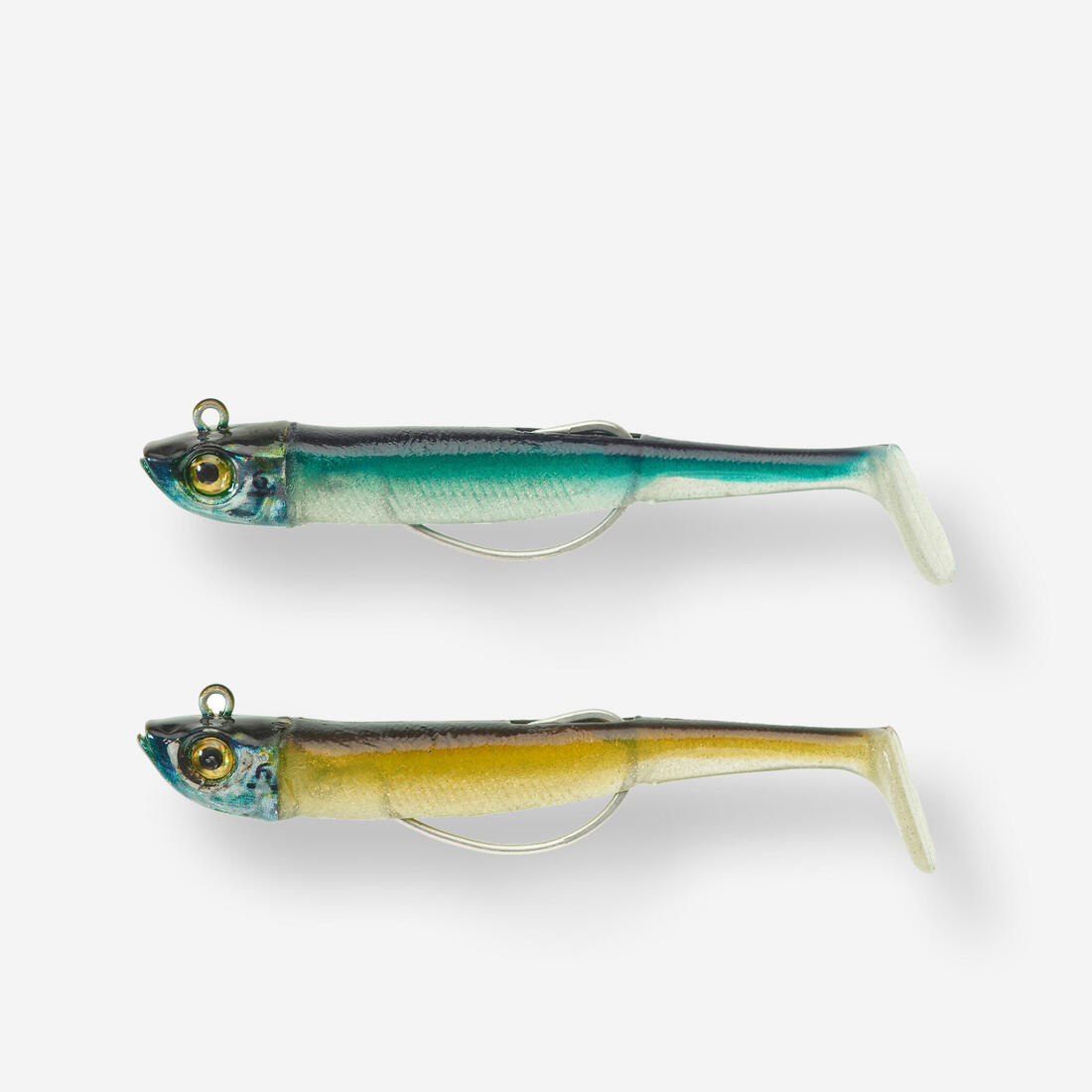 COMBO shad texan anchois ANCHO 70 6gr BLANC/DOS en mer