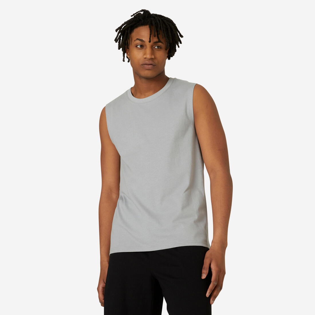 Débardeur extensible Fitness Homme - 500 – gris acier
