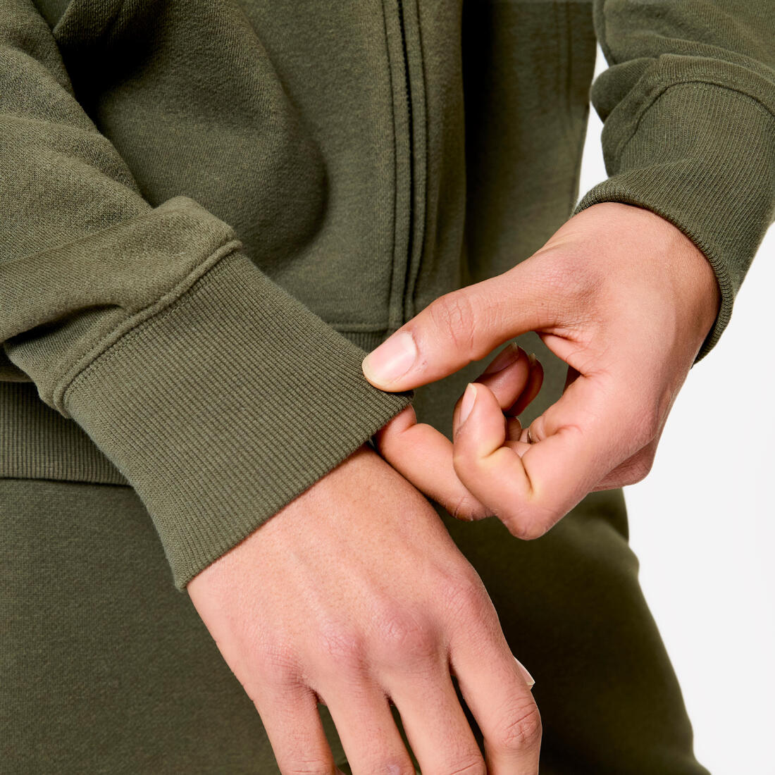 Sweat zippé à capuche de fitness en molleton homme