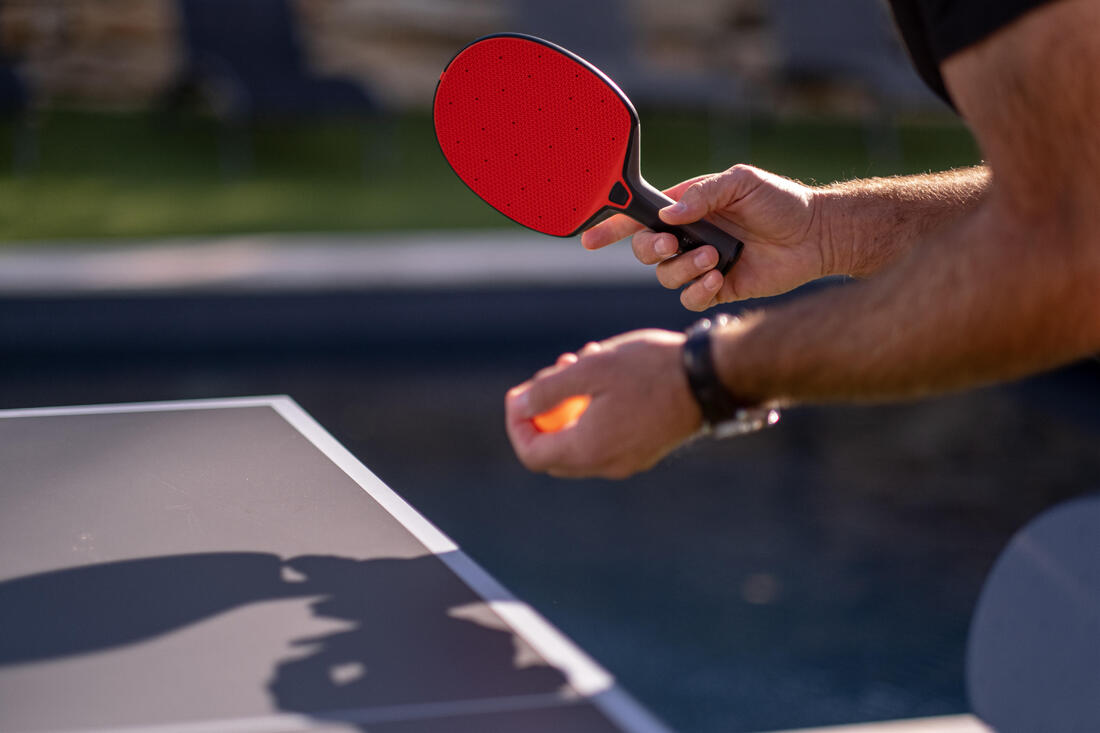RAQUETTE DE PING PONG RÉSISTANTE PPR 130 O NOIRE ROUGE