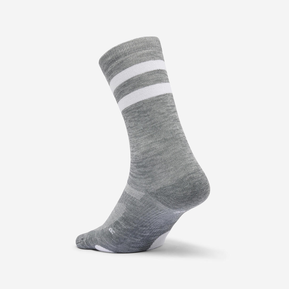Chaussettes mi-hautes de fitness x2, grises et blanches